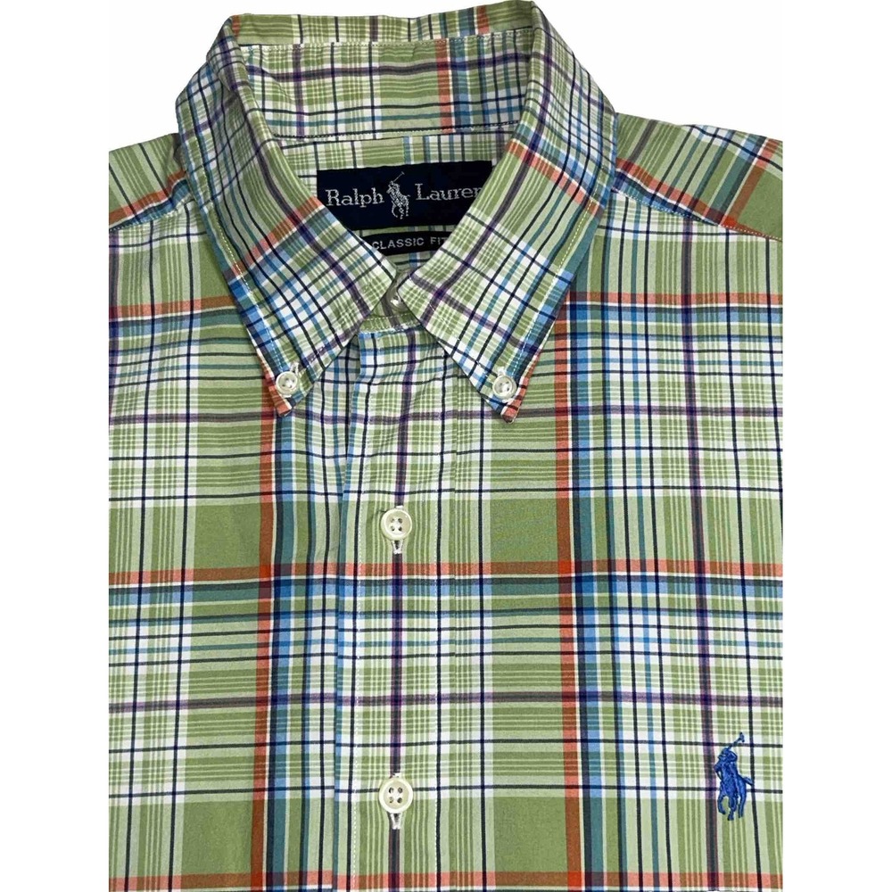 Vintage Mens‎ Ralph Lauren Plaid Button Down Shirt S/S Classic Fit Med Hong Kong